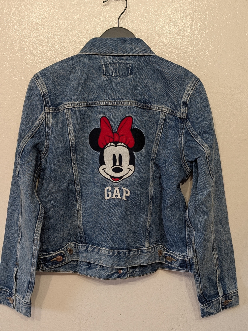 GAP Denim Jacket with Minnie Mouse Patch - Blue and Red